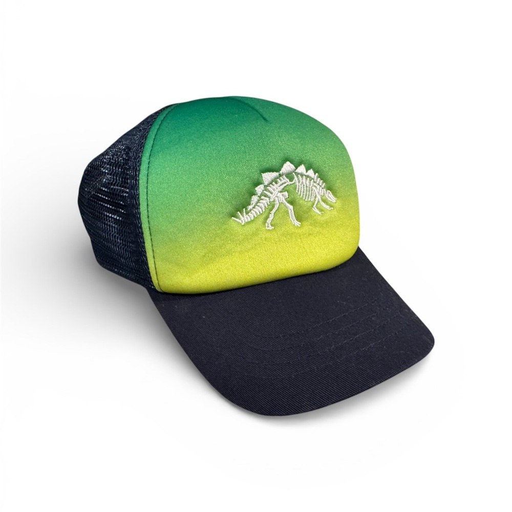 Green and Yellow Dinosaur Trucker Hat